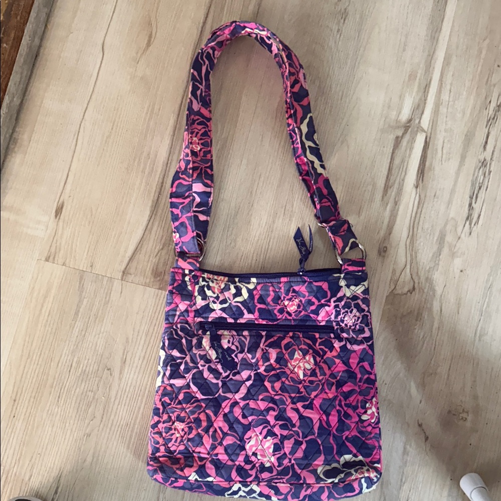 Vera Bradley Floral Quilted Shoulder Bag - Pink and Purple